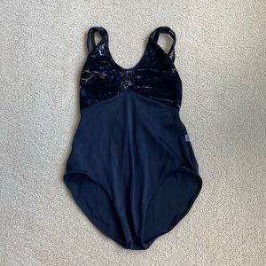 Class in Black Floral Leotard For Dance